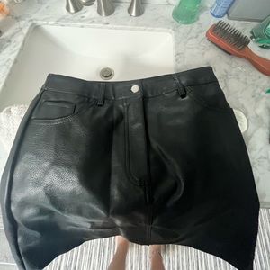Pleather mini skirt